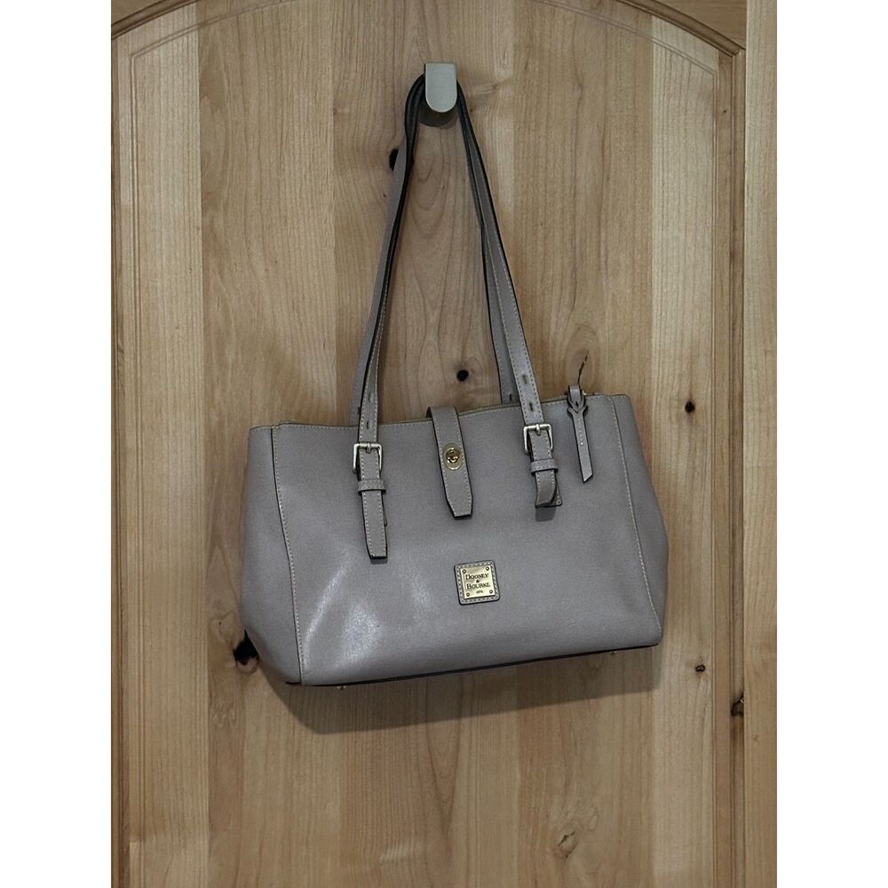 Dooney & Bourke Saffiano Miller Shopper Tote Bag in Oyster EUC